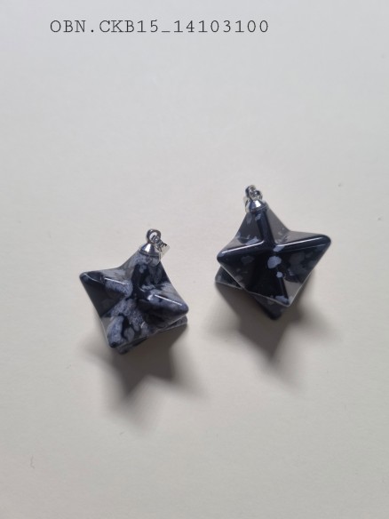 Colgante merkaba mineral obsidiana nevada