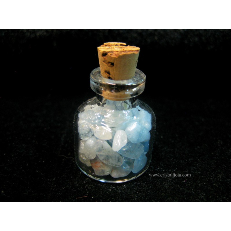 Botella con rodada mini de aguamarina