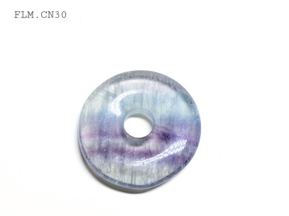 Colgante disco 30 mm mineral fluorita multicolor