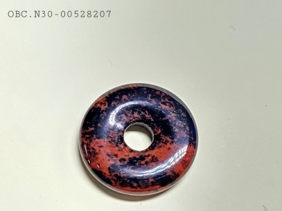 Colgante disco 30 mm mineral obsidiana caoba