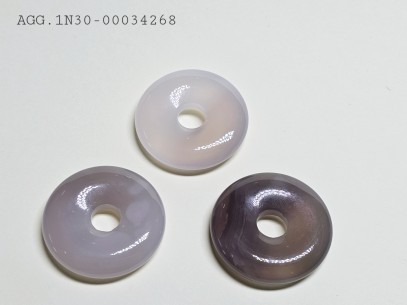 Colgante disco 30 mm mineral ágata gris