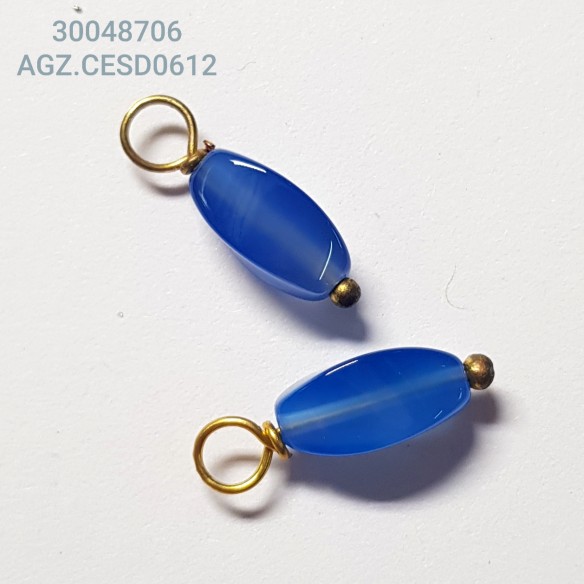 Colgante espiral dorado mineral ágata azul
