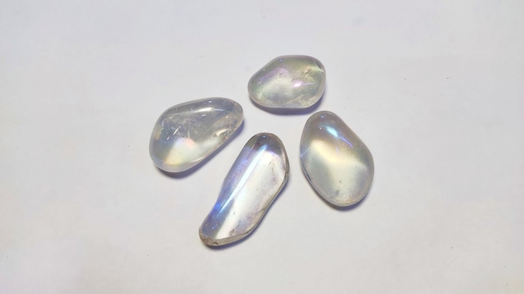 Canto rodado de cuarzo cristal aqua aura Tamaño 3