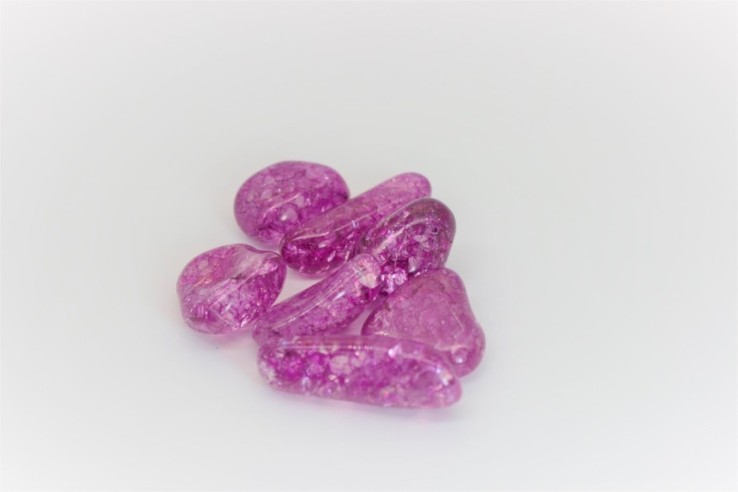 Canto rodado de cuarzo fracturado fucsia tamaño 1