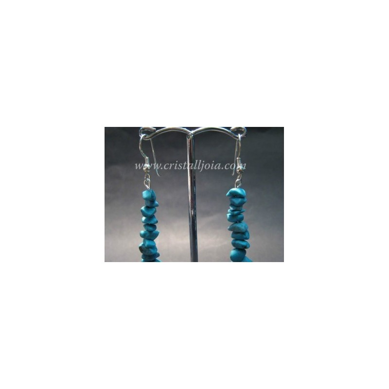 Pendientes gancho plata chip de turquenita