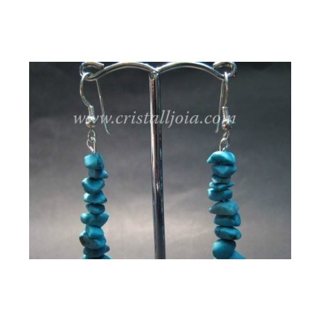Pendientes gancho plata chip de turquenita