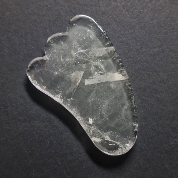 Gua sha pie de cuarzo cristal de roca