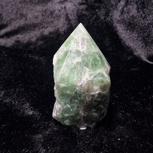 Multicolor fluorite polished point at Cristalljoia Barcelona