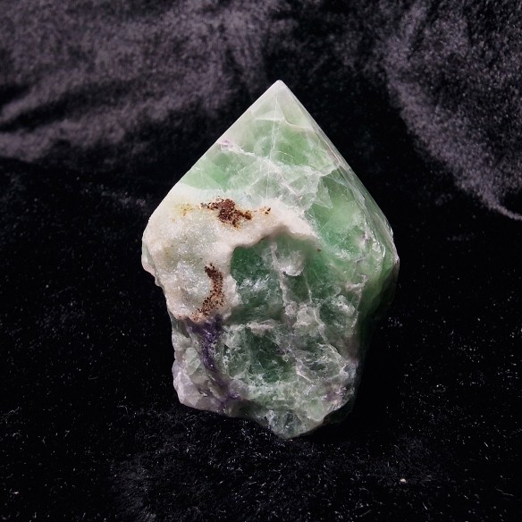 Multicolor fluorite polished point at Cristalljoia Barcelona