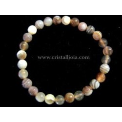 Pulsera agata botswana bola facetada 6mm