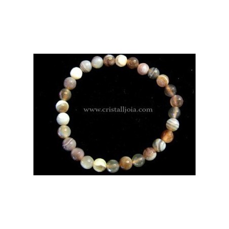 Pulsera agata botswana bola facetada 6mm