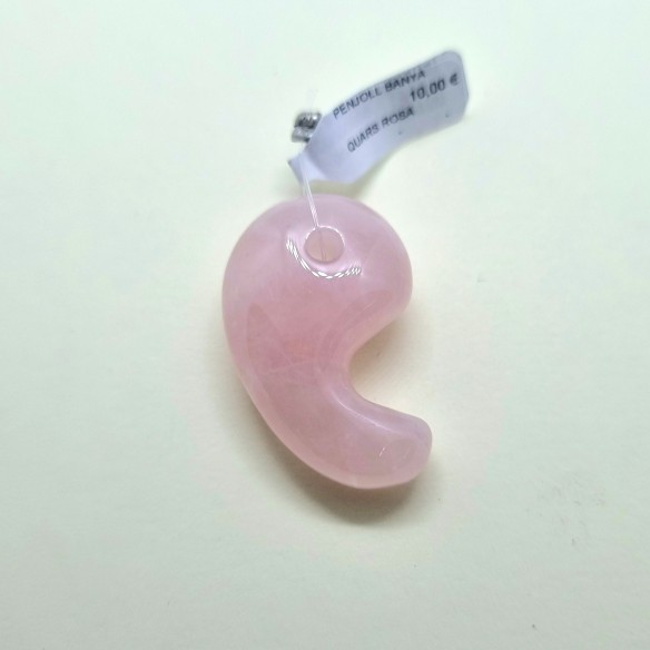 Colgante cuerno de cuarzo rosa