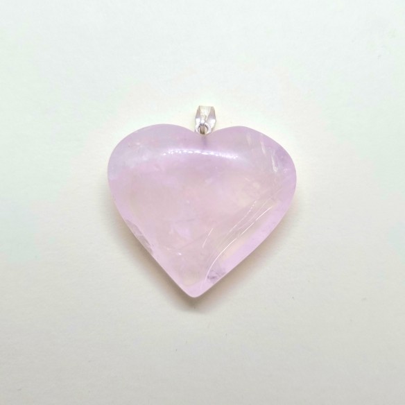 Colgante corazón 20*25mm de cuarzo rosa