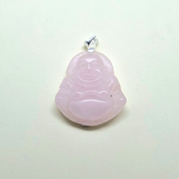 Colgante buda 25*29mm de cuarzo rosa