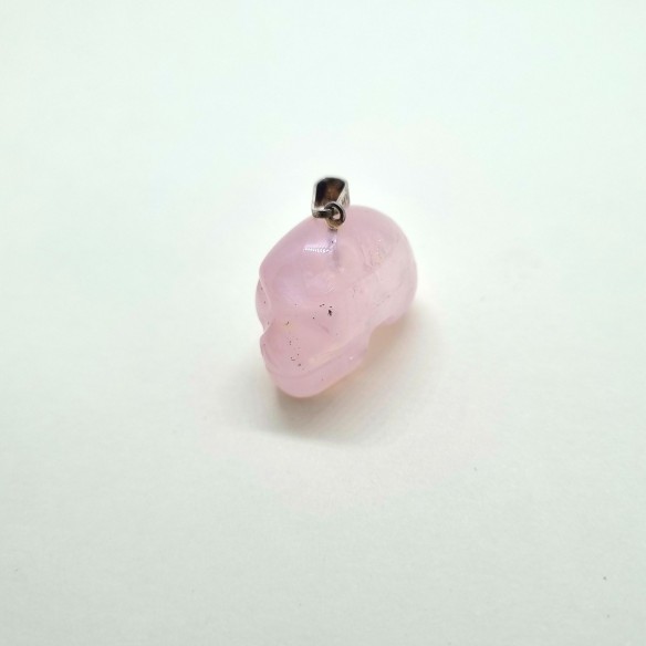 Colgante cráneo tamaño 1 de cuarzo rosa