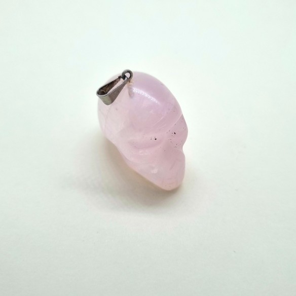 Colgante cráneo tamaño 2 de cuarzo rosa