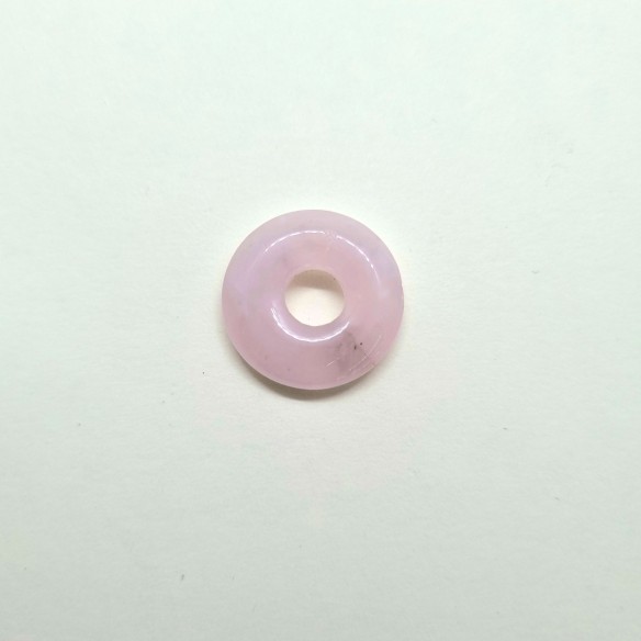 Colgante disco 18mm de cuarzo rosa