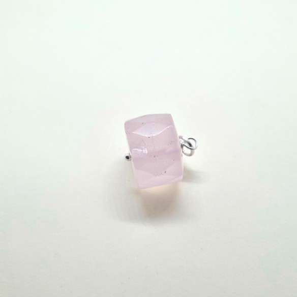 Rose quartz faceted cylinder pendant 12*18mm at Cristalljoia