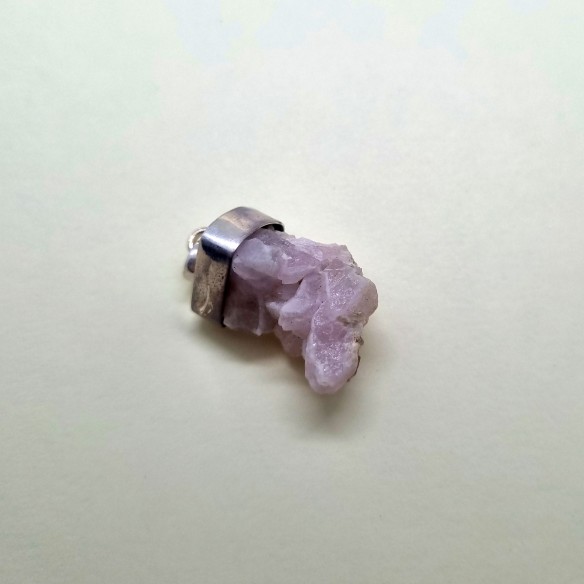 Colgante punta en plata tamaño 2 de cuarzo rosa