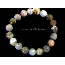 Pulsera agata botswana bola facetada 10mm
