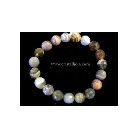 Pulsera agata botswana bola facetada 10mm