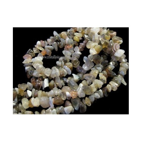 Collar chip largo de agata botswana