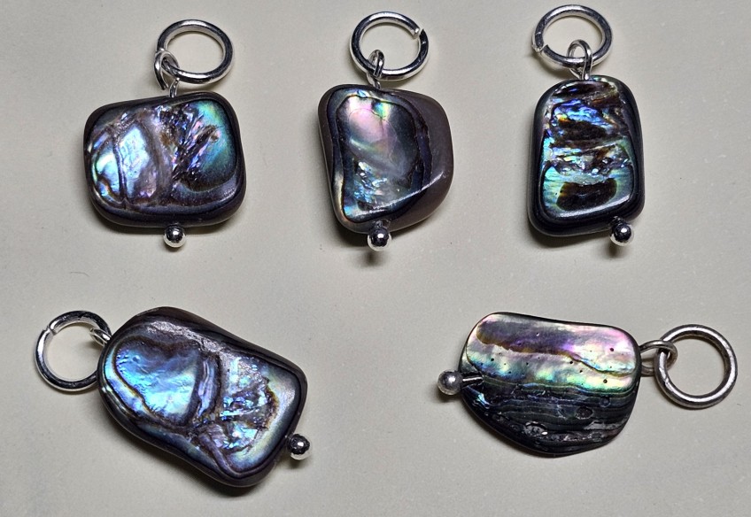 Irregular abalone pendant with silver bail at Cristalljoia