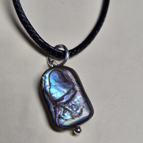 Irregular abalone pendant with silver bail at Cristalljoia
