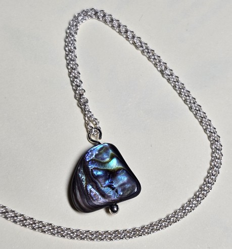 Irregular abalone pendant with silver bail at Cristalljoia