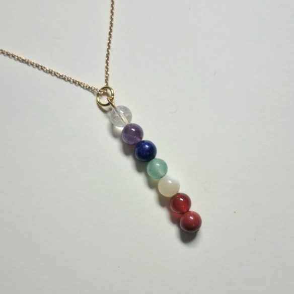 Colgante bola dorado 6mm de chakras