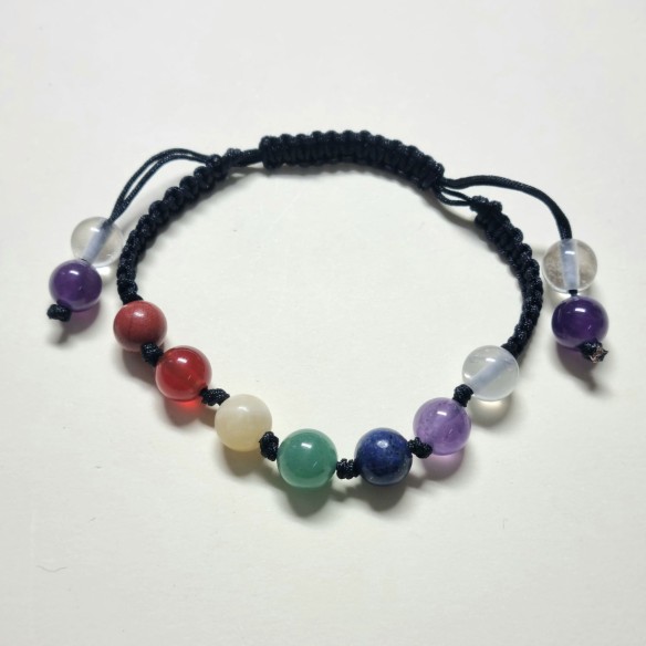 Brazalete macramé 8mm de chakras