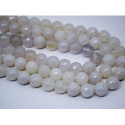 Ágata blanca hilo bolas lapidadas 10mm