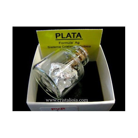 Mineral de colección 4x4 plata laminada