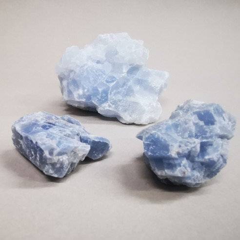 Blue calcite mineral for collection – Mexico at Cristalljoia