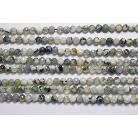 Ágata árbol hilo bolas lapidadas 4mm