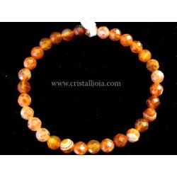 Pulsera agata fuego bola facetada 6mm