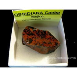 Mineral de coleccion 4x4 obsidiana caoba