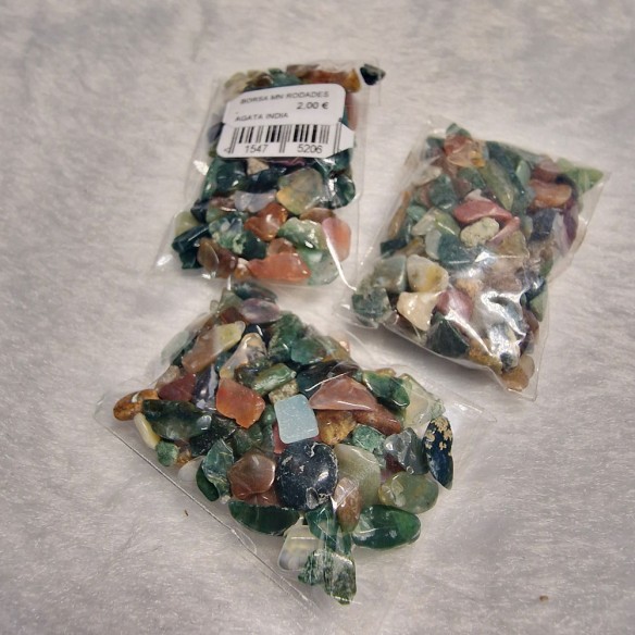 Bolsita mineral rodado mini de ágata india