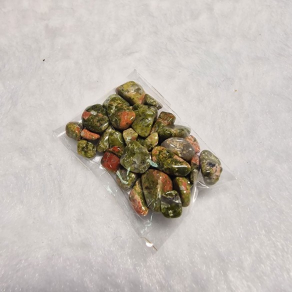 Bolsita mineral rodado mini de unakita