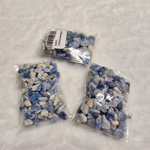 Bolsita mineral rodado mini de cuarzo azul