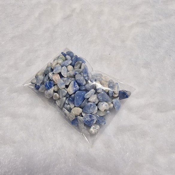 Bolsita mineral rodado mini de cuarzo azul