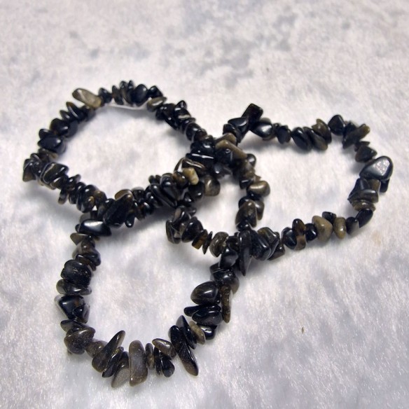 Pulseira chip de obsidiana dourada
