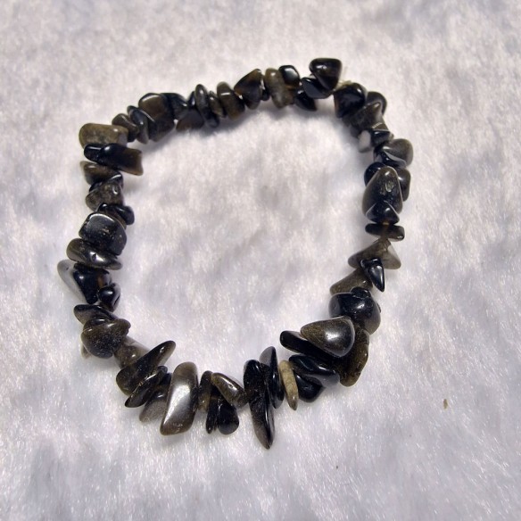 Pulseira chip de obsidiana dourada
