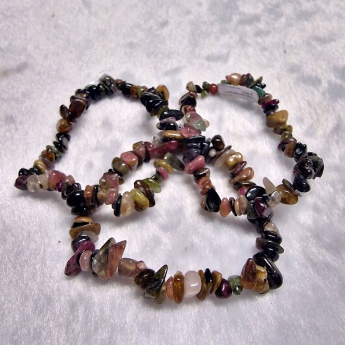 Pulseira chip de turmalina multicolor extra
