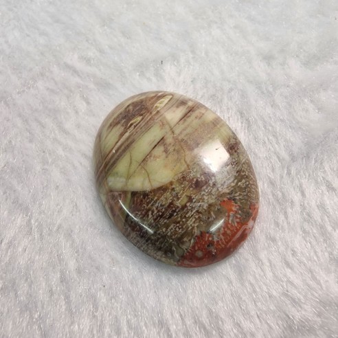 Cabujon Pulido de Jaspe Mosaico de 30x40mm, joyeria y coleccion