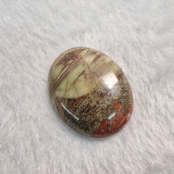Cabujon Pulido de Jaspe Mosaico de 30x40mm, joyeria y coleccion