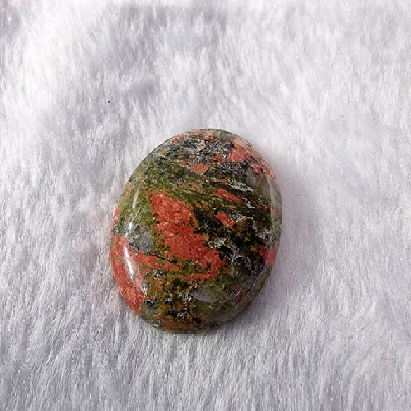 Cabujón Pulido de Unakita de 30x40mm,  Naturaleza verde y rosada
