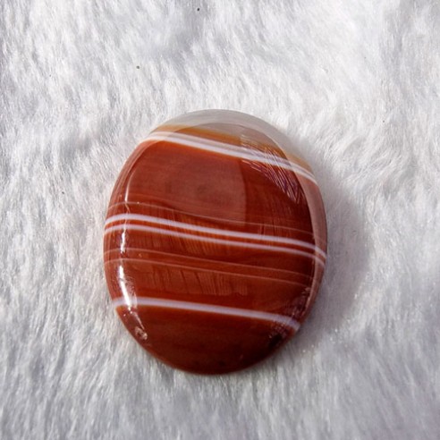 Cabujón Mineral de Agata Listada Roja 30x40mm