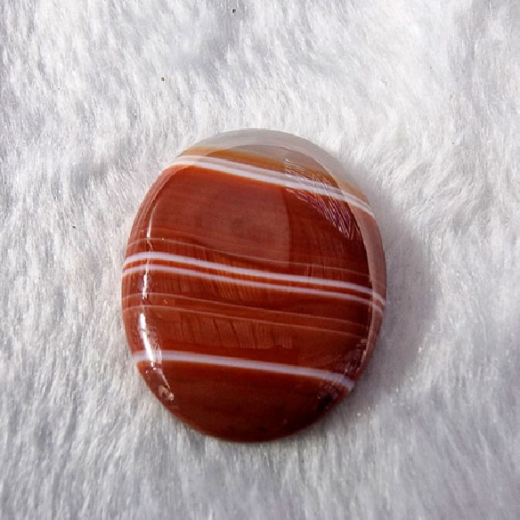 Cabujón Mineral de Agata Listada Roja 30x40mm