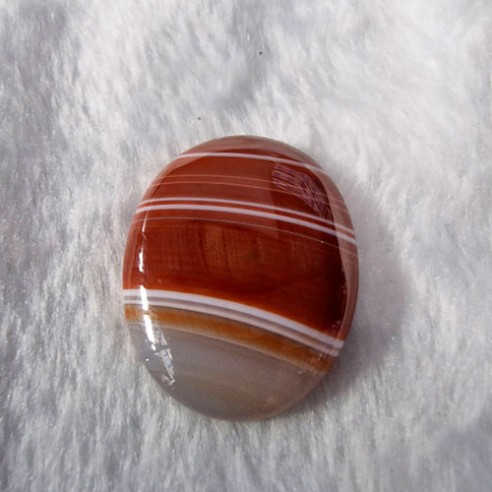 Cabujón Mineral de Agata Listada Roja 30x40mm